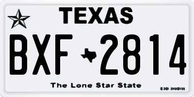 TX license plate BXF2814