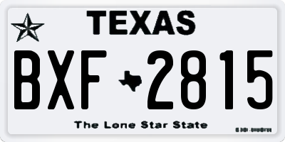 TX license plate BXF2815