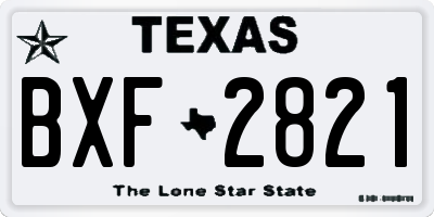 TX license plate BXF2821