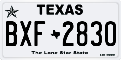 TX license plate BXF2830