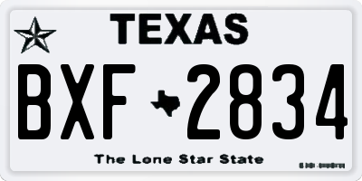 TX license plate BXF2834