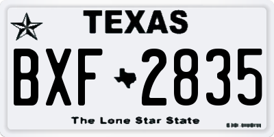 TX license plate BXF2835