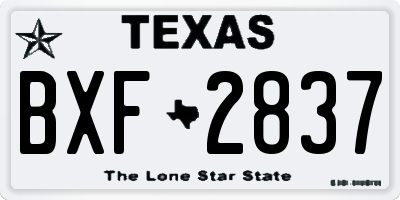 TX license plate BXF2837