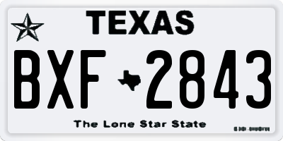 TX license plate BXF2843