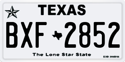 TX license plate BXF2852