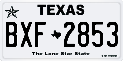 TX license plate BXF2853