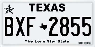 TX license plate BXF2855