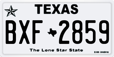 TX license plate BXF2859