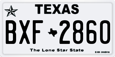 TX license plate BXF2860