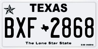 TX license plate BXF2868