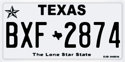 TX license plate BXF2874