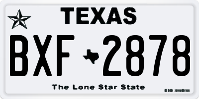 TX license plate BXF2878