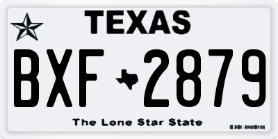 TX license plate BXF2879