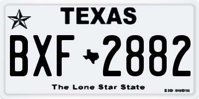 TX license plate BXF2882