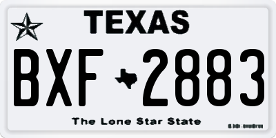 TX license plate BXF2883