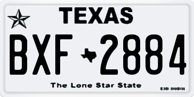 TX license plate BXF2884