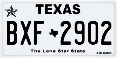 TX license plate BXF2902