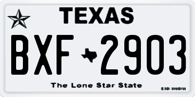 TX license plate BXF2903