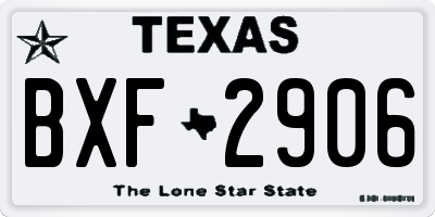 TX license plate BXF2906