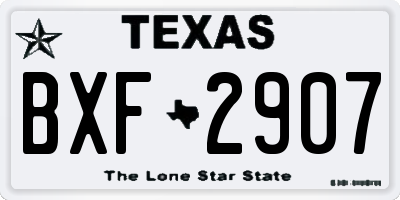 TX license plate BXF2907