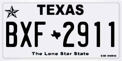 TX license plate BXF2911