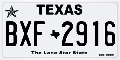 TX license plate BXF2916