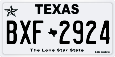 TX license plate BXF2924