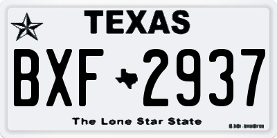 TX license plate BXF2937