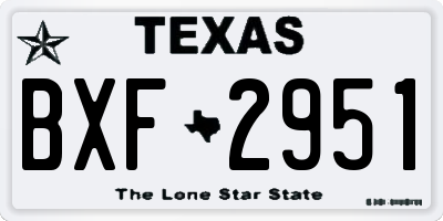 TX license plate BXF2951