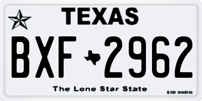 TX license plate BXF2962