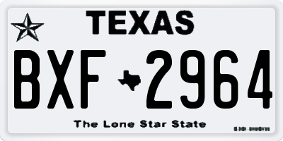 TX license plate BXF2964