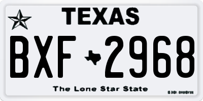 TX license plate BXF2968