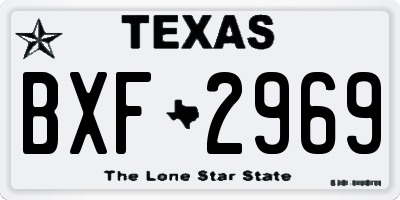 TX license plate BXF2969