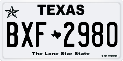 TX license plate BXF2980
