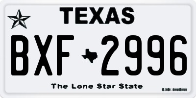 TX license plate BXF2996
