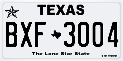 TX license plate BXF3004
