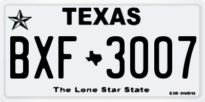 TX license plate BXF3007