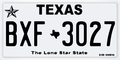 TX license plate BXF3027