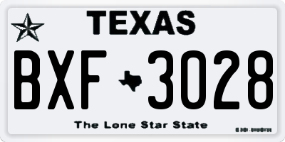 TX license plate BXF3028