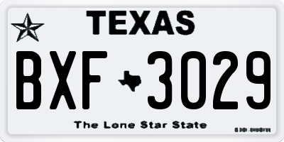 TX license plate BXF3029