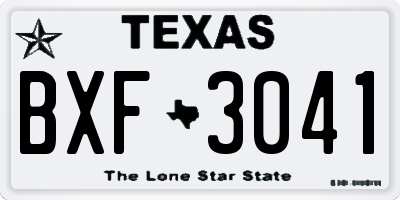 TX license plate BXF3041
