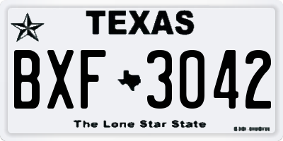 TX license plate BXF3042