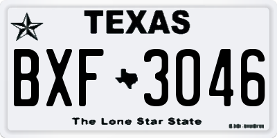 TX license plate BXF3046