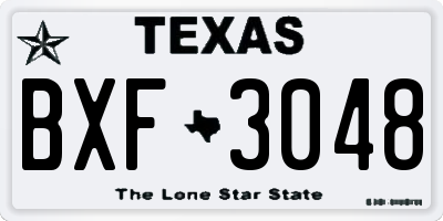 TX license plate BXF3048
