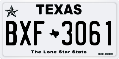 TX license plate BXF3061