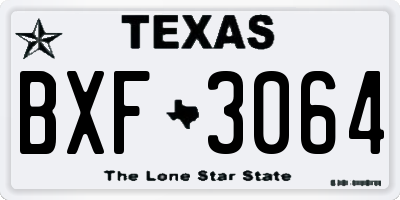 TX license plate BXF3064