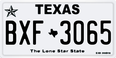 TX license plate BXF3065