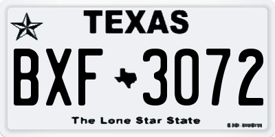 TX license plate BXF3072