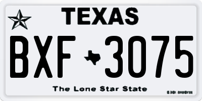 TX license plate BXF3075