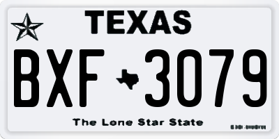 TX license plate BXF3079